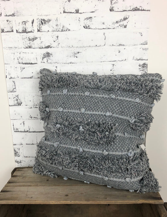 Textural Gray Throw Pillow 17x17